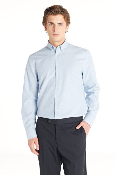 Ted Baker AÇIK MAVİ FLANEL COMFORT FİT GÖMLEK