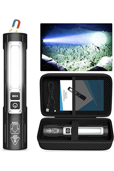 AZONEE مصباح يدوي تكتيكي LED مغناطيسي قابل لإعادة الشحن بقوة 5000 لومن، 8 أوض...