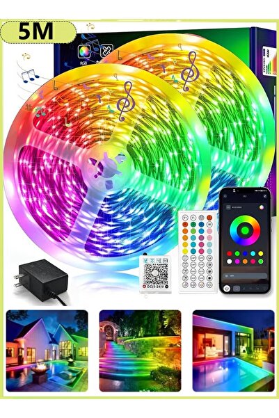 Generic شريط إضاءة LED ذكي COB بطول 5 أمتار، إضاءة خلفية LED 5 فولت مقاومة لل...