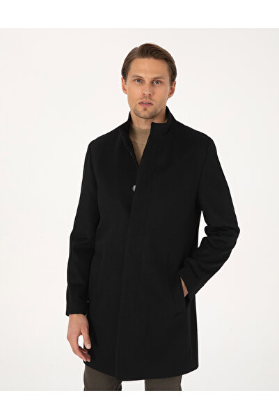 Pierre Cardin Siyah Slim Fit Yün Karışımlı Palto 50314214-VR046