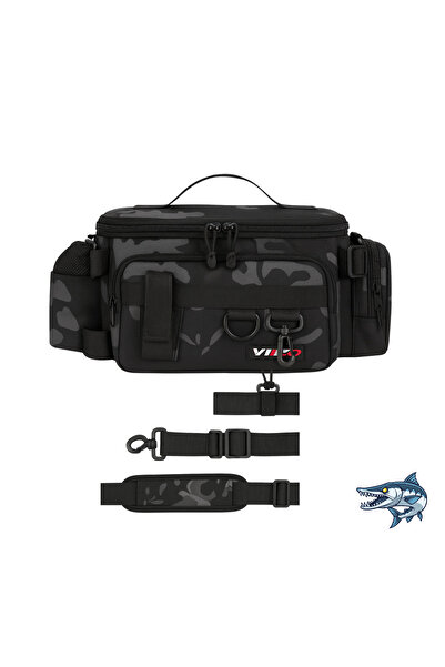 POYRAZ Avcı Balıkçı Çantası Kamuflaj Balık Aksesuar Çantası Su İtici