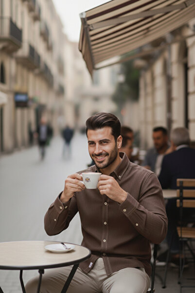 NAZEF Modern Cut High Quality Button Collar 100% Cotton Denim Shirt (Premium Series)