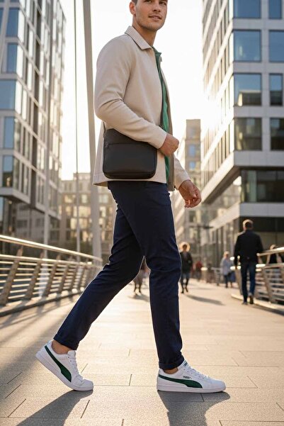 Puma Men's White Casual Sports Shoes White-Green