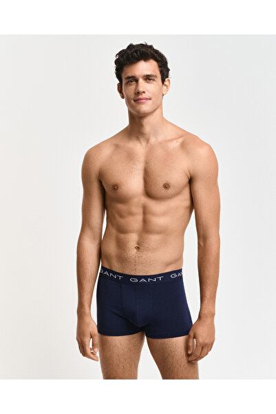 Gant Erkek Lacivert Slim Fit Logolu 3'lü Boxer