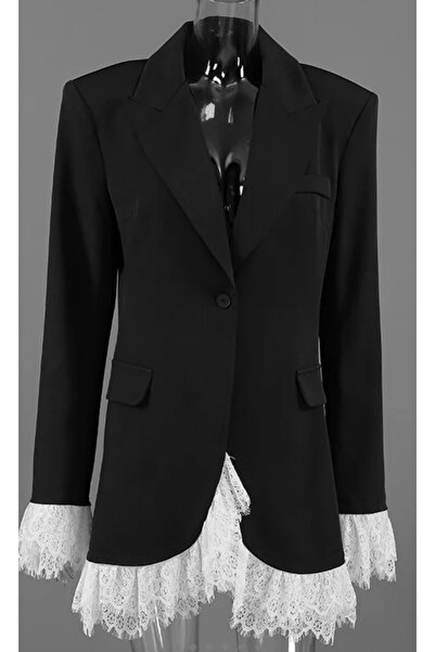 OEM “ÇY butik Rébecca Renk Bloklu Dantel Detay Blazer Elbise