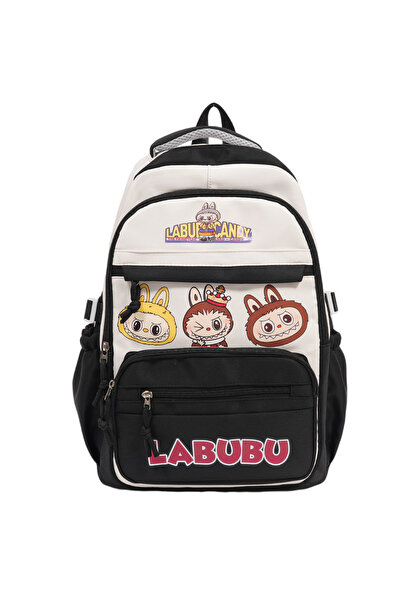 NO BRAND حقيبة ظهر لابوبو للطلاب، 29×14×45 سم، أسود، حقيبة رقم 34