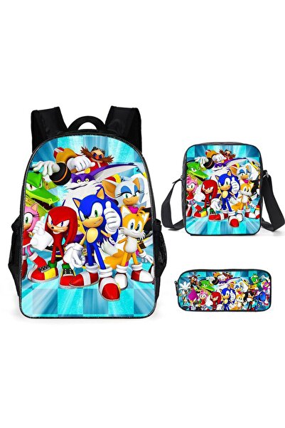 NO BRAND حقيبة ظهر كرتونية للطلاب، مجموعة من 3 قطع، 29×13×44 سم، B711-33