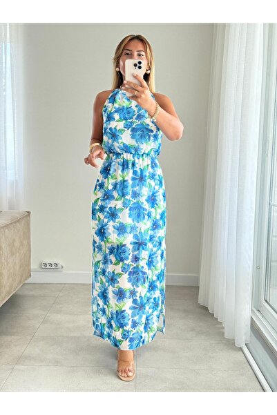 SEDA KOYUTÜRK Mavi Astarlı Şifon Elbise 👀