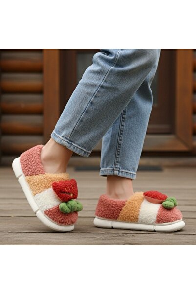 OEM Fluffy and warm slippers for women, stylish, cheerful and unique slippers, 43079D-56
