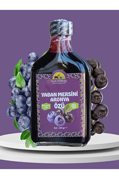 Taze Dükkan Yaban Mersini & Aronya Özü 270 ml %100 doğal Özel Karışım