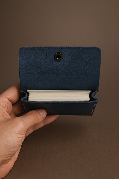 Colermi Genuine Leather Card Holder – Handmade Minimalist Clamshell Wallet | Business Card Holder with a Capacity of 10-12 Cards