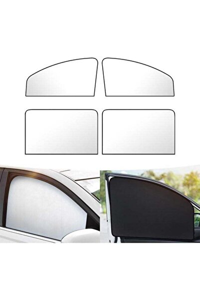 Arabest 4 PCS Car Side Window Sun Shade with Magnetic, Universal Car Accessories (Titanium Silver)