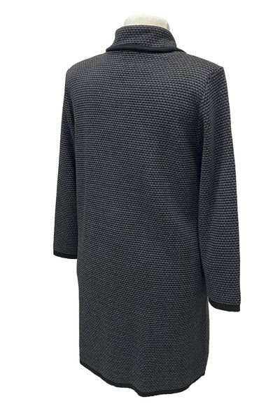 Giyinen Mağazaları Selda Turn-Down Collar Geometric Pattern Buttoned Double Pocket Winter Cardigan