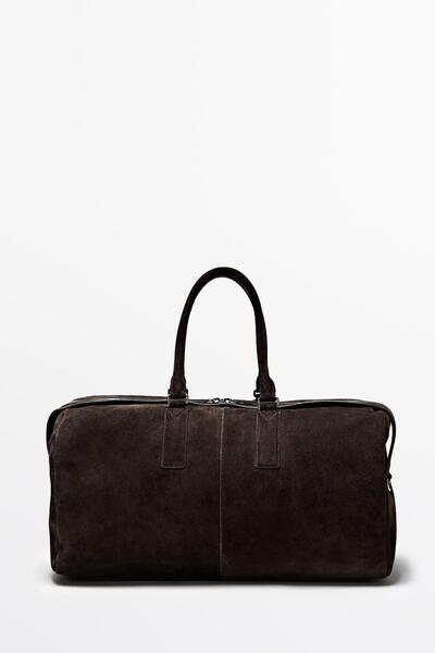 Massimo Dutti Süet deri seyahat çantası