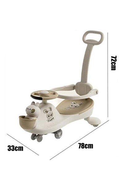 Generic Twist Car,Ride On Toys Children's Swing Car Raise Backrest Push Handle With Guardrail Anti Rollover