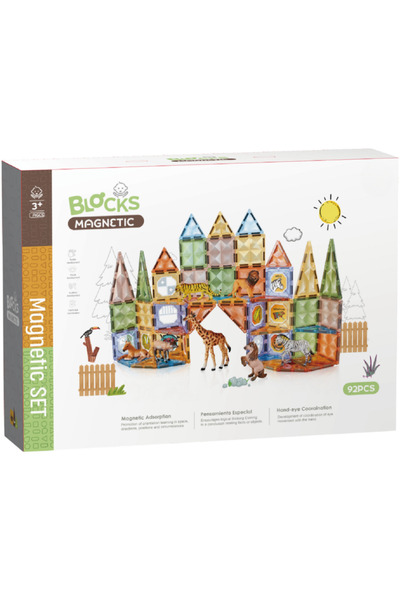 Bufnitel Joc magnetic Diamond La Zoo - 92 piese (7.5 cm)