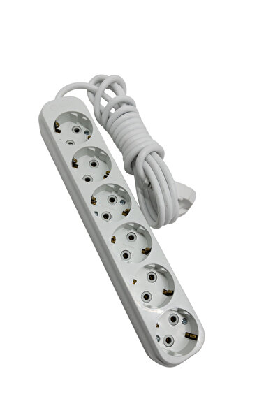 MAKEL 6 LI 5 METRE TOPRAKLI GRUP PRİZ BEYAZ