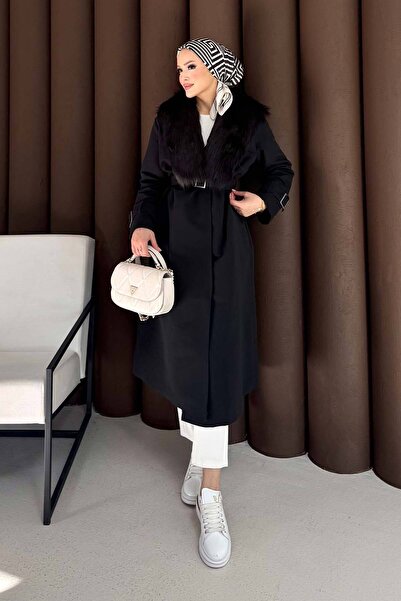 Melike Tatar Γούνινο μακρύ παλτό 32-3724