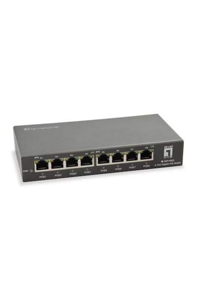 LEVEL ONE Switch PoE Gigabit, LevelOne, GEP-0823 cu 8 porturi