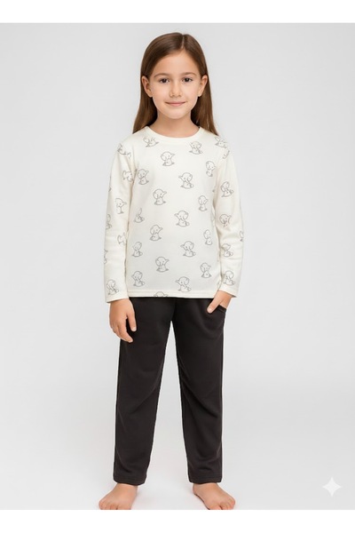 Wogi Çocuk Fil Desenli %100 Pamuklu Pijama Takımı