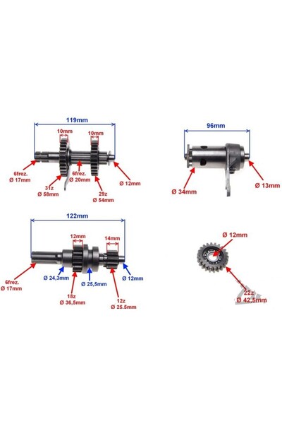 WM Set angrenaje cutie de viteze ATV 110cc