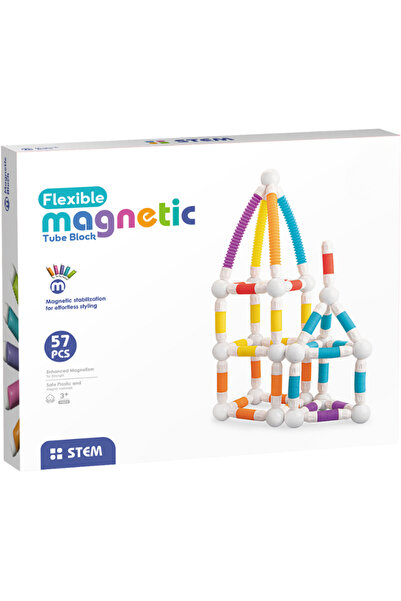 Bufnitel Magnetic STEM Construction Set - Flexible Tubes (57 pieces)