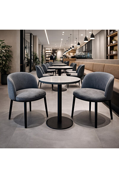 gener Table + two chairs, gray fabric