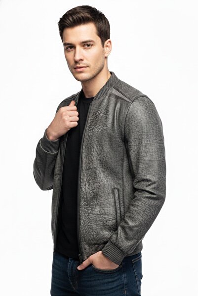 Deriderim Apollo Double-Sided Genuine Leather Bomber Men's Jacket