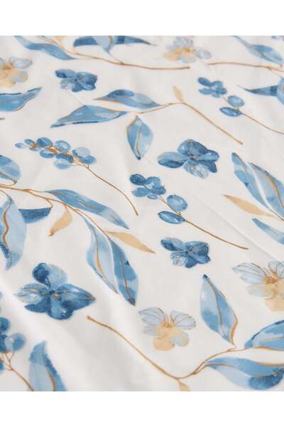 REDTAG White And Blue 2 Piece Printed Flat Sheet (Single Size)