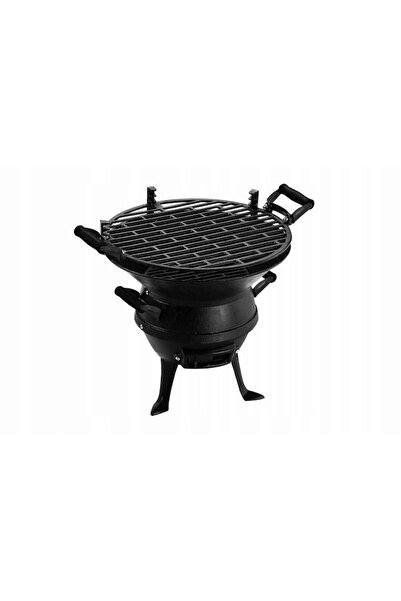 Landmann Charcoal Grill, Cast Iron, 35 cm, Adjustable Height, Black