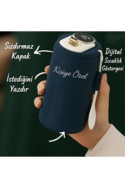KARHEDİYE Kişiye Özel İsimli 500 ml Paslanmaz Çelik Termos – Dijital Isı Göst...
