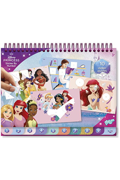 Totum Carte de colorat & abtibilduri cu numere - Disney Princess