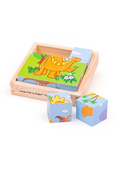 BIGJIGS Toys Puzzle cubic - dinozauri