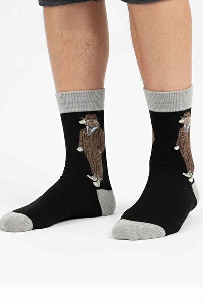 BENİSA ÇORAP Мъжки памучни чорапи с мотиви, 4 чифта