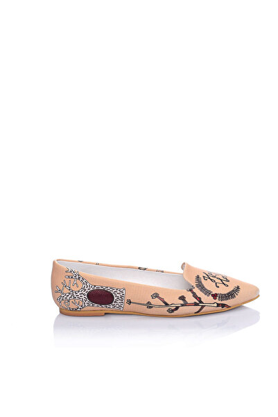 Streetfly New Year Themed Printed Colorful Women's Ballerinas