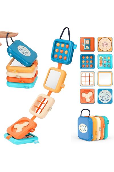 Generic Jjojcll Montessori Busy Board Activity Cube – 7 Activities, ABS, 6+ months