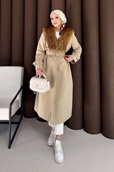 Melike Tatar Γούνινο μακρύ παλτό 32-3724