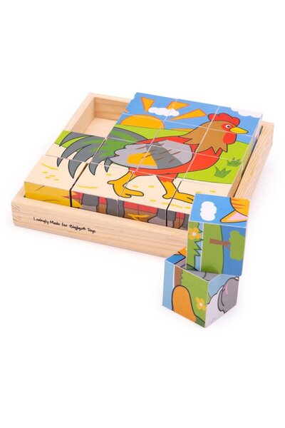 BIGJIGS Toys Cubic puzzle - Farm animals