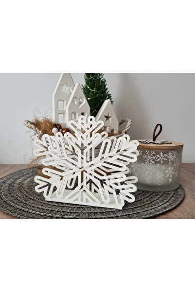 lysiaaccessory Christmas Themed Snowflake Decorative Napkin Holder – Desktop New Year Decoration Accessory
