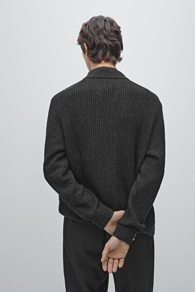 Massimo Dutti Düğmeli pamuklu yün triko hırka