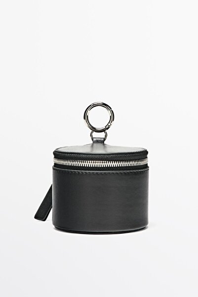 Massimo Dutti Yuvarlak mücevherli napa deri çanta