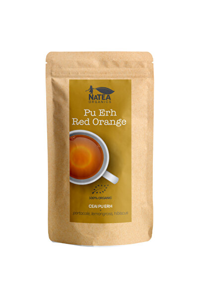 naTEa Organics Pu-erh Tea with Orange, Lemongrass and Hibiscus - Pu-erh Red Orange