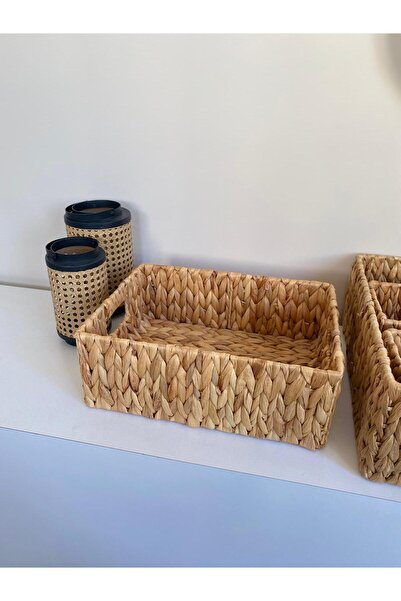 LEONEV Rectangular Wicker Organizer Set 4 Pieces
