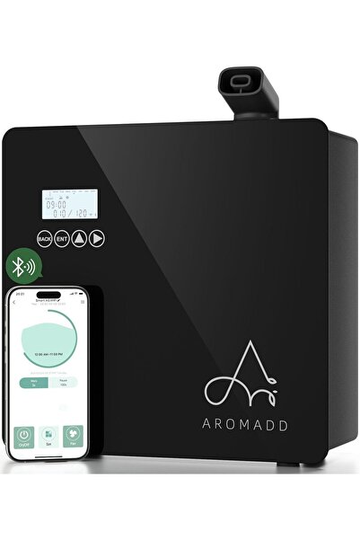 Aromadd جهاز روائح ذكي مُحسّن بمساحة 3500 قدم مربع - موزع زيوت عطرية بدون ماء (أسود)