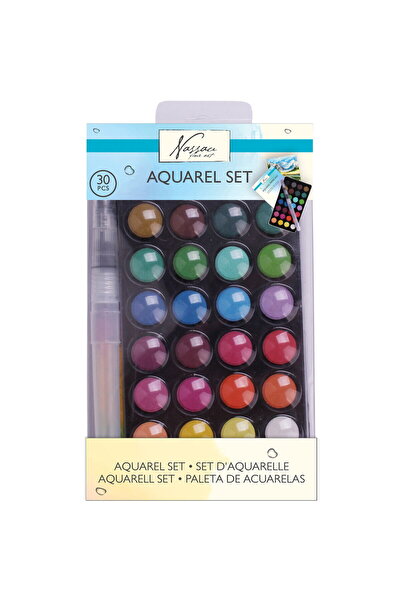 Nassau fine art Set 28 acuarele si pensula cu rezervor
