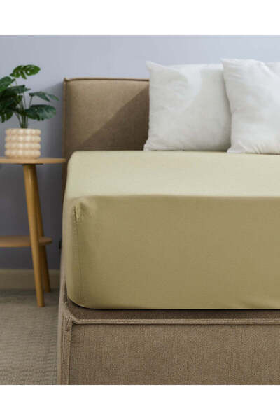 REDTAG Green Cotton Fitted Sheet (Single Size)