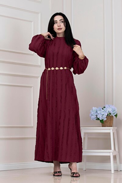 Sevitli Φόρεμα Dream με λεπτομέρεια βολάν-ΜΠΟΡΝΤΟ