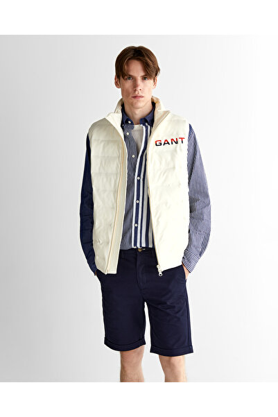 Gant Erkek Krem Regular Fit Dik Yaka Logolu Yelek
