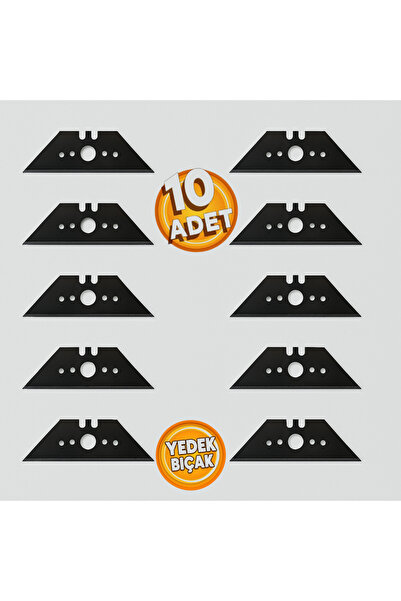 GFB Çok Amaçlı Halıcı Tip Maket Bıçağı Yedek Bıçak (10 Adet)