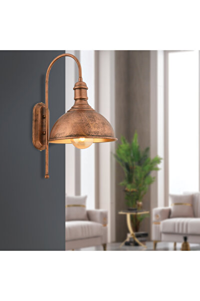 Retrolamp RTA114-109 Bakır Patine Aplik Salon Mutfak Hol Cafe Restorant Aplik...